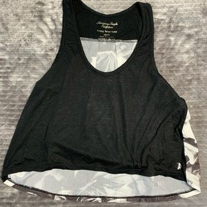 Black Tank with Flower Design